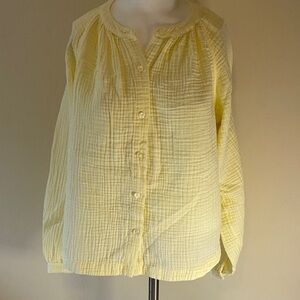 Haven Well Within Elegant Yellow Women's Button-Down Shirt Sz M